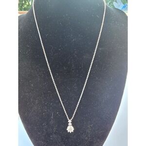 1.0ct D Color Moissanite Solitaire Pendant Necklace GRA Certified Silver Tone